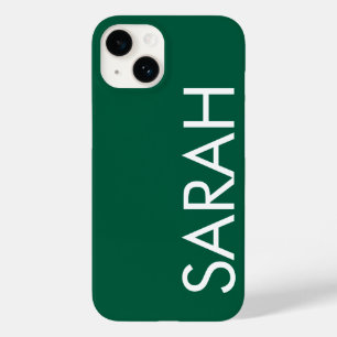 Simple Stylish Modern Classic Name Dark Green. Case-Mate iPhone 14 Case