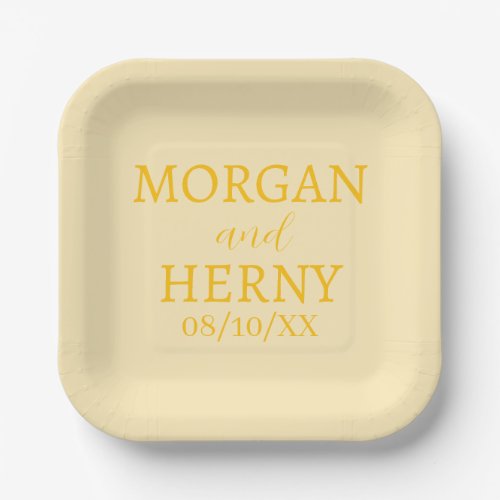 SIMPLE STYLISH MODERN CLASSIC WEDDING NAME PAPER PLATES