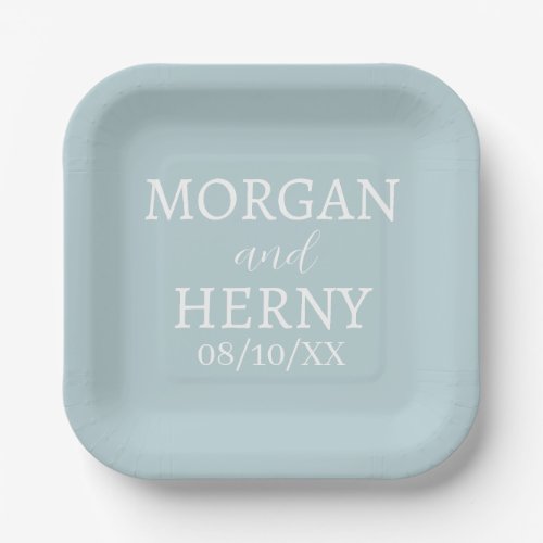 SIMPLE STYLISH MODERN CLASSIC WEDDING NAME PAPER PLATES