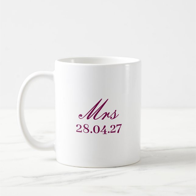 SIMPLE STYLISH MODERN CUSTOMIZED MRS MOTHER'S DAY  COFFEE MUG (Left)