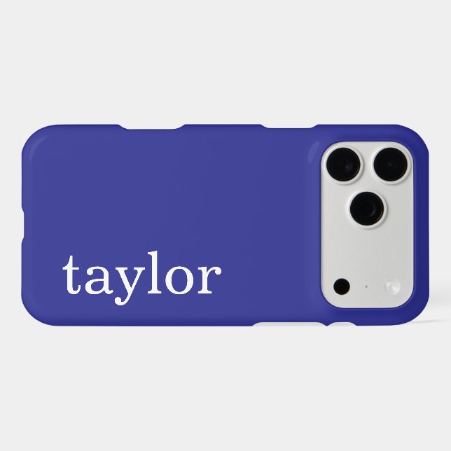 SIMPLE STYLISH MODERN CUSTOMIZED NAME DARK BLUE iPhone CASE (Back Horizontal)