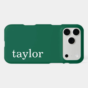 SIMPLE STYLISH MODERN CUSTOMIZED NAME DARK GREEN iPhone 17 PRO MAX CASE