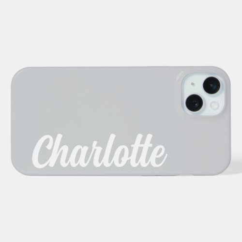 SIMPLE STYLISH MODERN CUSTOMIZED NAME iPhone 15 PLUS CASE
