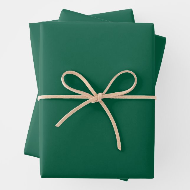 SIMPLE STYLISH MODERN DARK GREEN WEDDING  WRAPPING PAPER SHEETS (In situ)