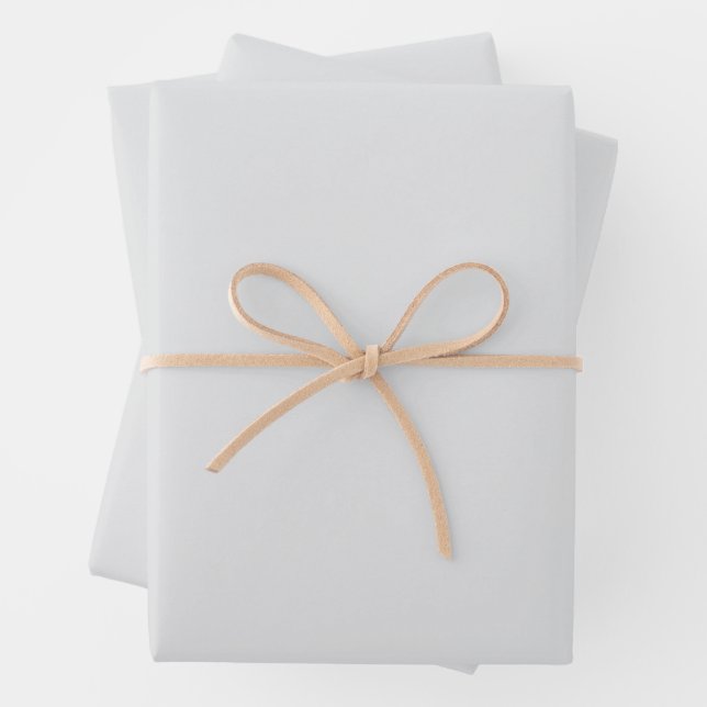 SIMPLE STYLISH MODERN LIGHT GREY COLOUR WEDDING  WRAPPING PAPER SHEETS (In situ)