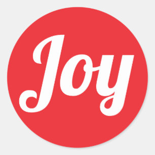 Simple Stylish Modern Minimal Joy Merry Christmas  Classic Round Sticker