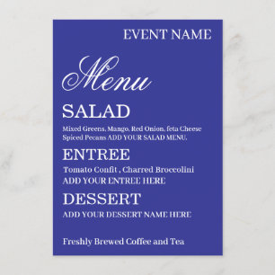 Simple Stylish Modern Minimalist Script Event  Menu
