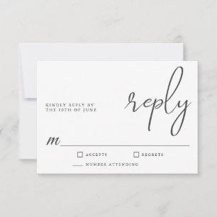 Simple Stylish Modern Minimalist Script RSVP