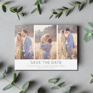 Simple Stylish Modern Multi Photo Wedding Save The Date
