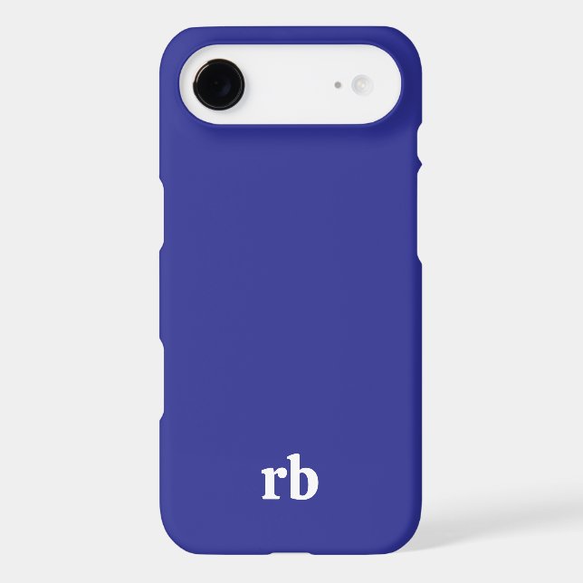 SIMPLE STYLISH MODERN NAME INITIALS DARK BLUE iPhone CASE (Back)