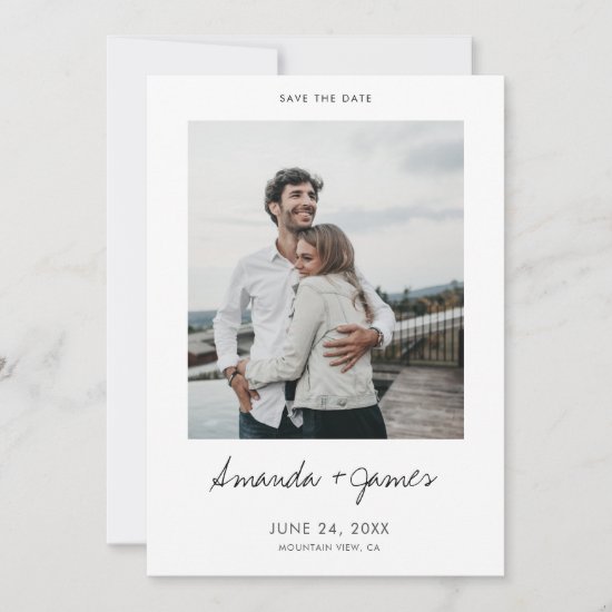 Simple Stylish Modern Photo Wedding Save the Date