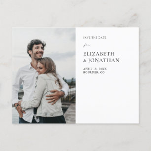 Simple Stylish Modern Photo Wedding Save the Date Announcement Postcard