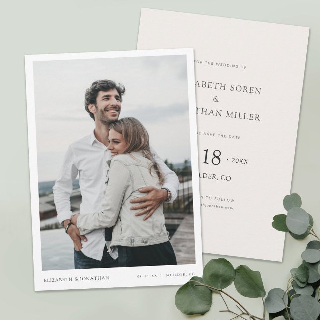 Simple Stylish Modern Photo Wedding Save the Date Invitation (Creator Uploaded)