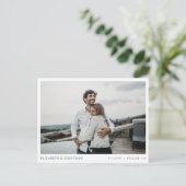 Simple Stylish Modern Photo Wedding Save the Date Invitation Postcard (Standing Front)