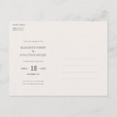 Simple Stylish Modern Photo Wedding Save the Date Invitation Postcard (Back)