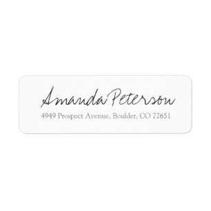Simple Stylish Modern Script Return Address Label
