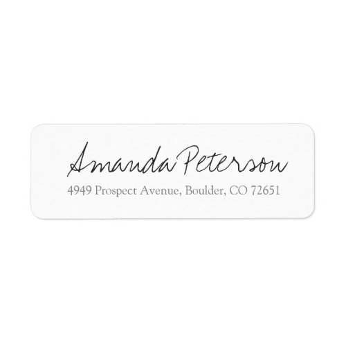 Simple Stylish Modern Script Return Address Label