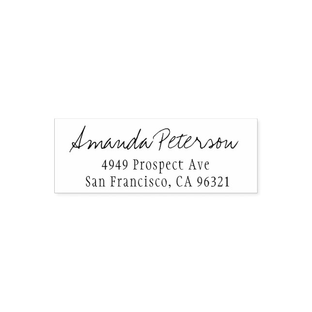 Simple Stylish Modern Script Return Address Self-inking Stamp (Design)