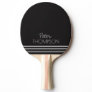 simple & stylish monogram on black Ping-Pong paddle