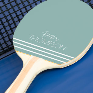 Simple & Stylish Monogram on teal blue Ping Pong Paddle