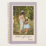 Simple Stylish Muted Lilac Personalized Photo 2026 Planner<br><div class="desc">Plan your days, weeks, and months with ease using this simple and stylish undated planner in a muted desert lilac color. Featuring space for your favorite photo and personalized with your name, this planner brings a personal touch to your organization. Its flexible undated format allows you to start whenever you...</div>