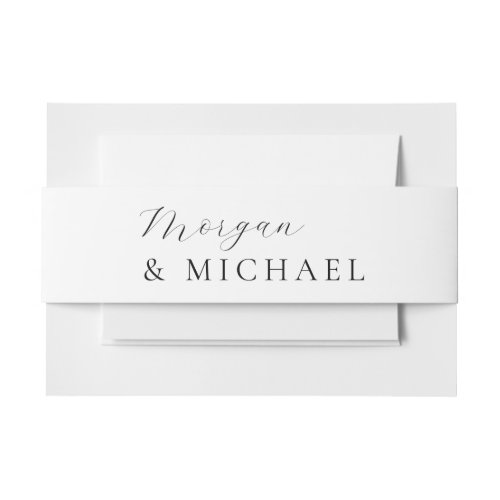 Simple Stylish Names Bride and Groom Logo Invitation Belly Band