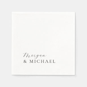 Simple Stylish Names Bride and Groom Logo Napkins