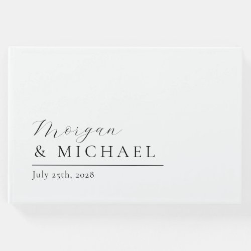 Simple Stylish Names Modern Minimal Wedding Guest Book