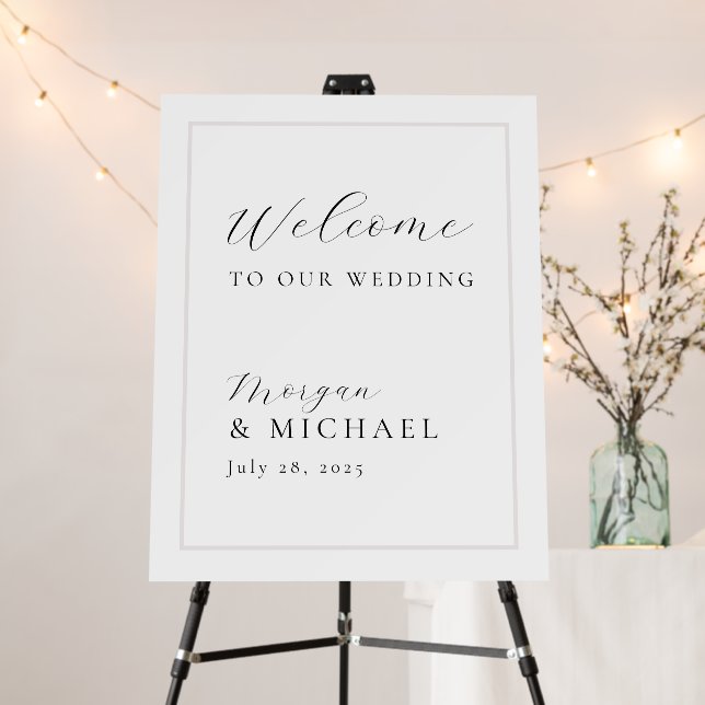 Simple Stylish Names Wedding Welcome Foam Board (In Situ (Stand))