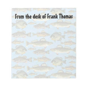 Simple Stylish Nature Fisherman Angler Fish Notepad
