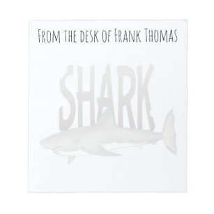 Simple Stylish Nature Shark Ocean Sea Life Notepad