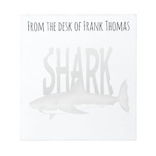 Simple Stylish Nature Shark Ocean Sea Life Notepad