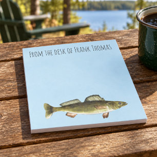 Simple Stylish Nature Walleye Fish Fishing Angler Notepad