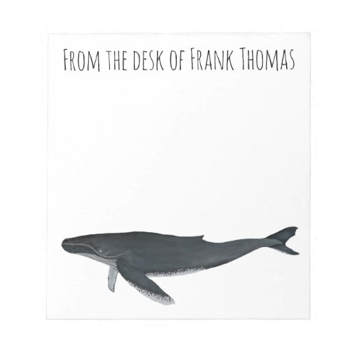 Simple Stylish Nature Whale Ocean Sea Life Notepad