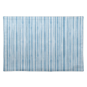 Simple Stylish Pale Blue Cottage Striped  Cloth Placemat