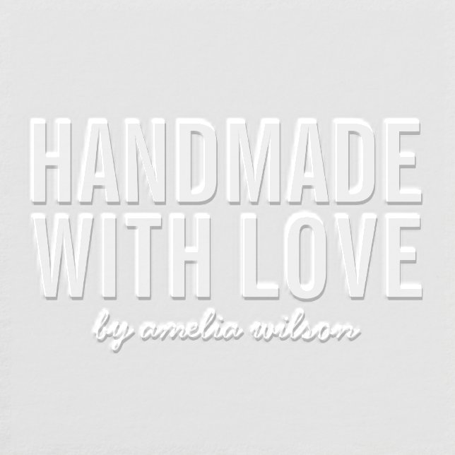 Simple Stylish Personalize Handmade with Love Embosser (Design)