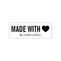 Simple Stylish Personalize Heart Made with Love Self-inking Stamp
