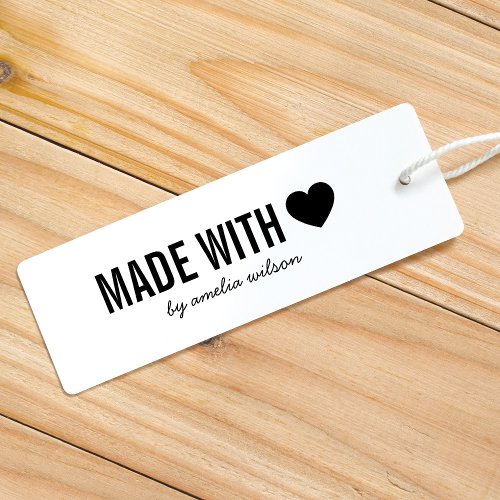 Simple Stylish Personalize Heart Made with Love Self_inking Stamp