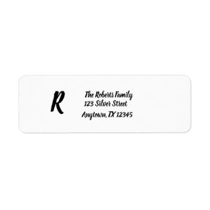 Simple Stylish Personalized Monogram Script Letter Label