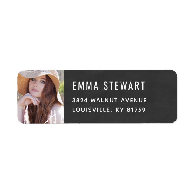 Simple Stylish Photo Graduation Custom Template Label (Front)