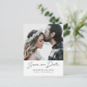 Simple Stylish Photo Save the Date Wedding  Invitation Postcard (Standing Front)