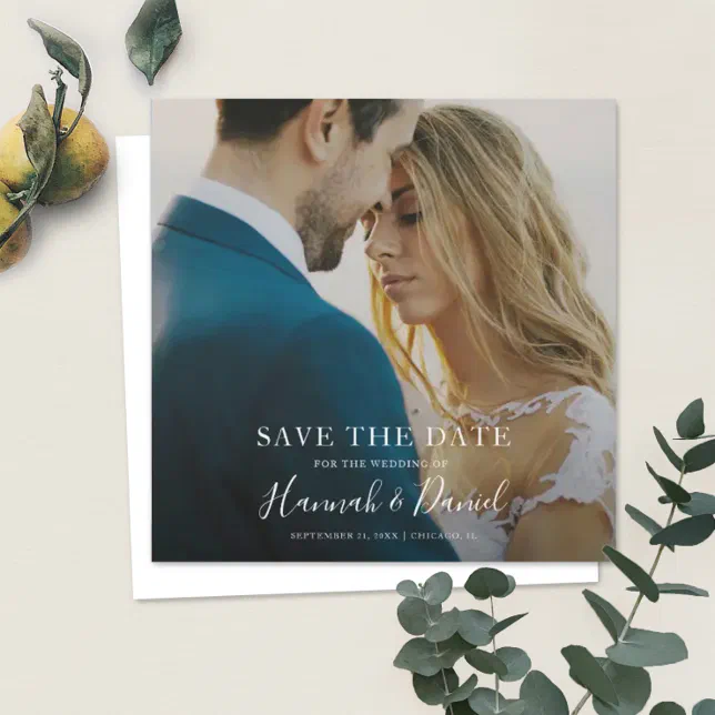 Simple Stylish Photo Save the Date Wedding Invite | Zazzle