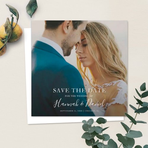 Simple Stylish Photo Save the Date Wedding Invite