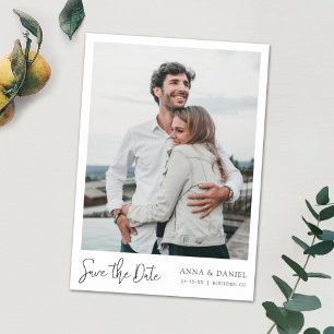 Simple Stylish Photo Wedding Save the Date Magnet