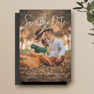 Simple Stylish Photo Wedding Save the Date Magnetic Invitation