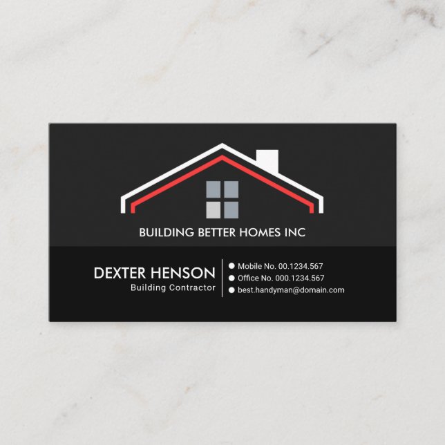 Simple Stylish Professional Grey Rooftop Layers Business Card (Front)