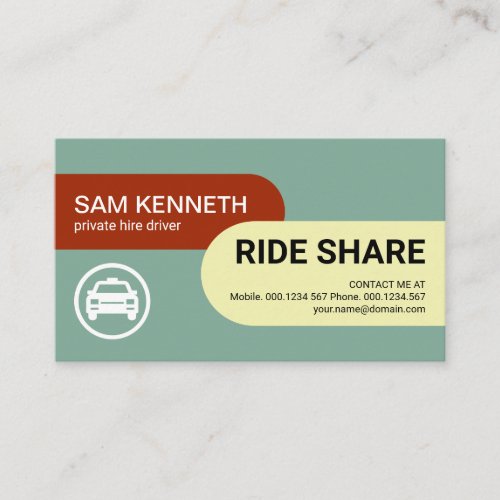 Simple Stylish Round Columns Ride Share Driver Business Card
