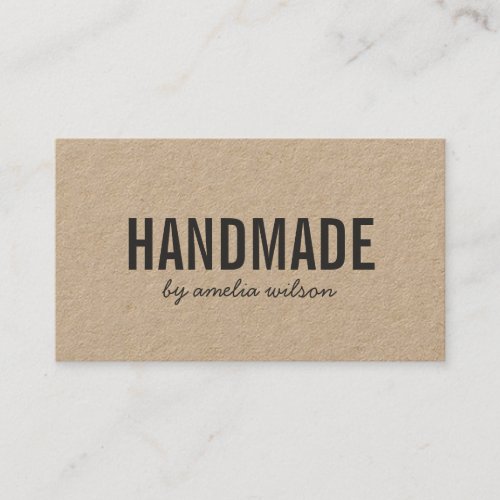 Simple Stylish Rustic Handmade Kraft Business Card