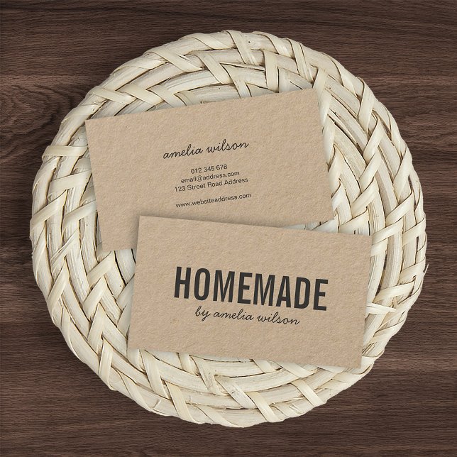 Simple Stylish Rustic Homemade Kraft Business Card (Creator Uploaded)