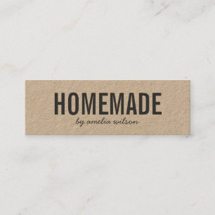 Simple Stylish Rustic Homemade Kraft Mini Business Card